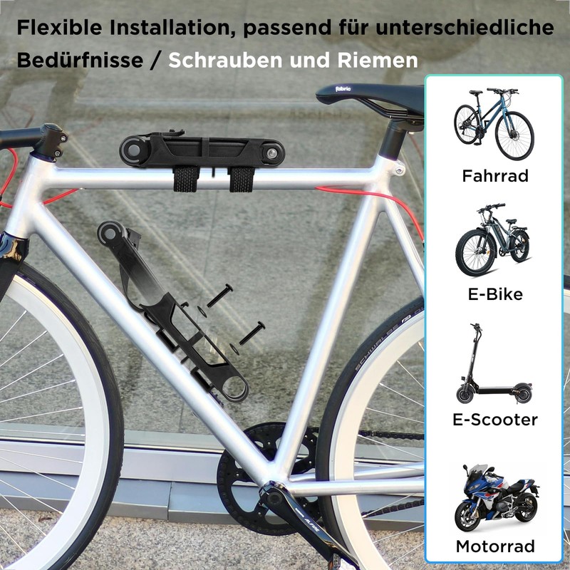 evermotor Bicycle Folding Lock with Bracket, 85 cm Long, High
