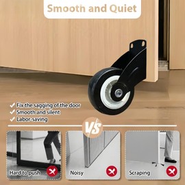 Gate Castor,Door Droop Gate Caster Wheel,Anti Droop Support Furniture Wheels,Door Bottom Support Wheels for Ga/te,Heavy Duty Rubber Caster W/heels,Adjustable C/aster W/heels for Cabinet Bottoms,Grey