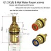 Faucet Valves, Brass Ceramic Stem Disc Cartridge Replacement Quarter Turn