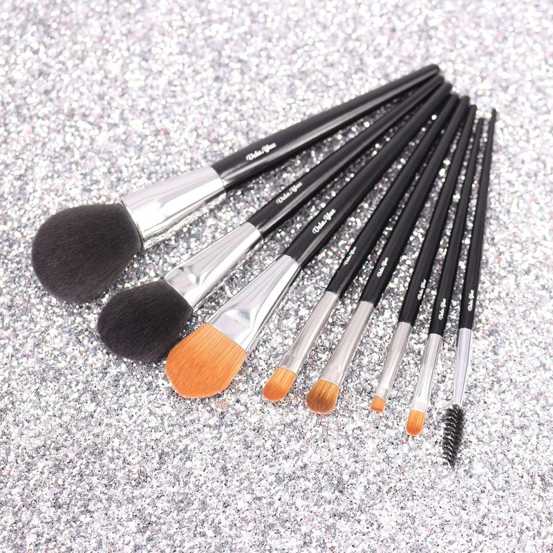 Vela.Yue Makeup Brush Set of 8 Portable Makeup Brushes Foundation