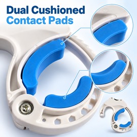 Adjustable Men's Personal Wellness Clamp for Intimate Use – Blue Cushioned Pads and Hinged Design for Private Care
