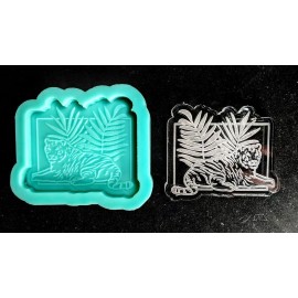 Unbranded Shiny TIGER Rectangle Etched SILICONE Mold - Clay Resin Wax - Craft Charm DIY