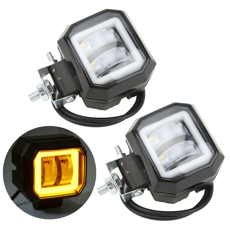 20 W 6500K LED Square Light Bar Spotlight DRL Angel