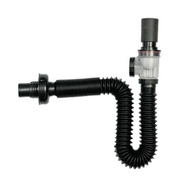 Universal Wash Basin Sink Drain Pipe, 1-1/4 Inch Install Diameter Plastic Flexible and Expandable Drain Pipe for Kitchen Bathroom Sink, odor control Rubber port for docking extension tubes black