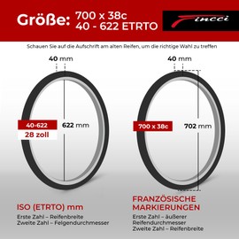 Fincci 700 x 38c 40-622 Gravel Foldable Tyre with 1 mm Puncture Protection for Electric Road MTB Mountain Bike Hybrid Touring Bike Bicycle