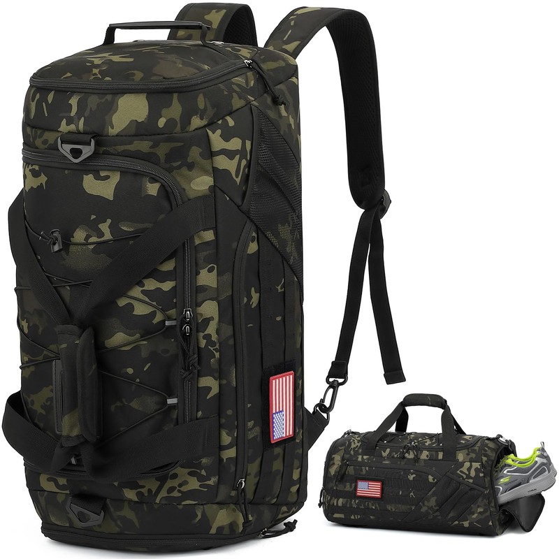3-in-1 Tactical Gym & Travel Duffle Bag Backpack Men Multi-Functional