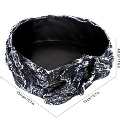 Reptile Rock Corner Water/Food Dish – Amphibians Rock Corner Food/Water Bowl, Made from Premium Non-Toxic Resin – Small Size – LARGE SIZE