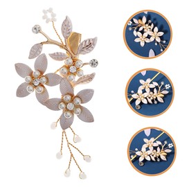 WOONEKY Hairpin for Women Bridal Wedding Accessory Plastic Pearl Rhinestone Zinc Alloy Flower Elegant and Unique