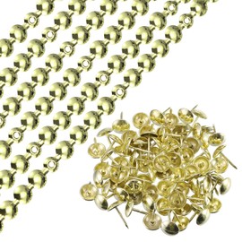 uxcell 6Pcs Upholstery Tacks Strips, 1Meter Glossy Decorative Nail Trims for Sofa Headboard Chair Furniture with Upholstery Nails (11mm Gold)