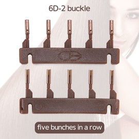 6-Domideance 6D Hair Extensions Machine Human Hair for Connection Hair Connection Buckle Clip Fastest No Trace Hair Extension (40pcs) (5 rows, brown)