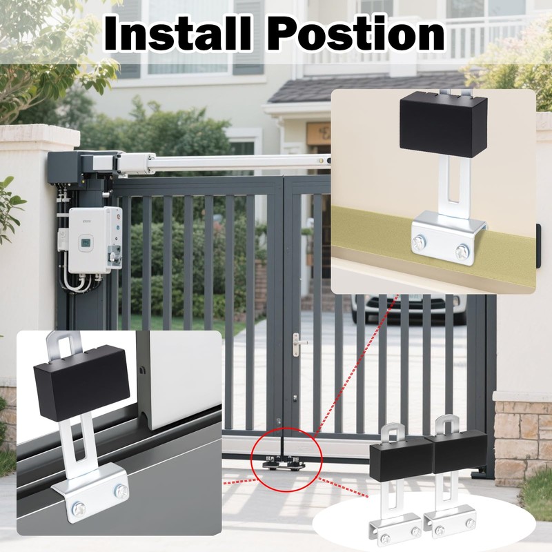 2-Pack Square Gate Magnet with Mounting Bracket & Wrench for