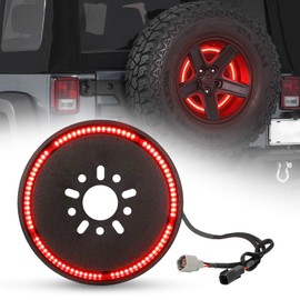 SUPAREE (Plug and Play Spare Tire Brake Light Wheel Light 3rd Third Brake Light fit for Wrangler 2007-2017 JK JKU YJ TJ,Red Light