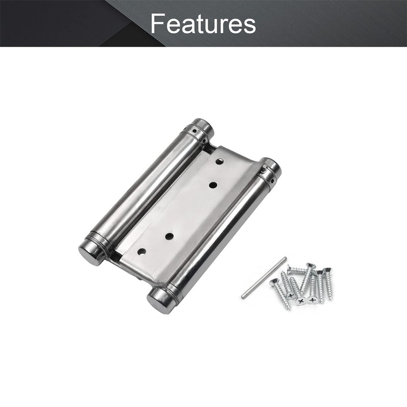 MroMax Double Action Spring Hinge 5 inches Stainless Steel Brushed