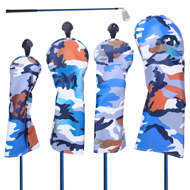 4PCS PU Leather Camouflage Waterproof Thicken Lining Golf Putter Head