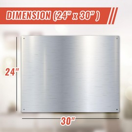 30" x 24" Backsplash for Kitchen Wall Stove Backsplash Protector with Ultra Flat and Flushed Metal Backs plash for Panel Stainless Steel (2)