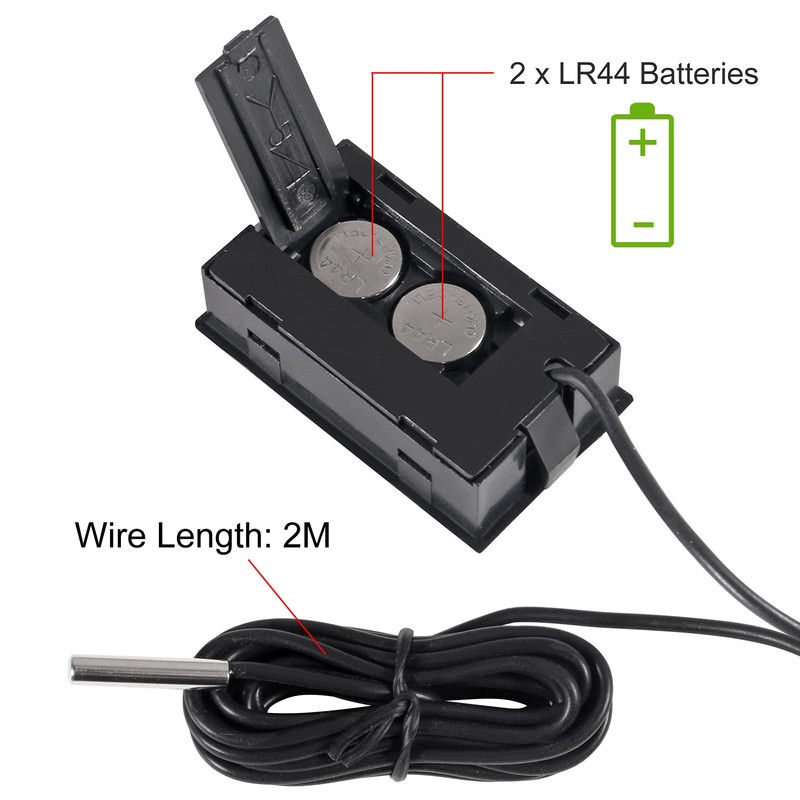 AOICRIE 4pcs Digital LCD Thermometer Temperature Monitor with 1M External