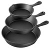 MegaChef Skillet Trio Pre-Seasoned Cast Iron Cookware Set, 3 Piece,