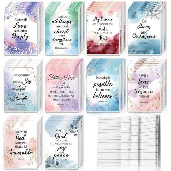 CHENGU 50 Pack Christian Notebooks Prayer Journals Small Pocket Bible