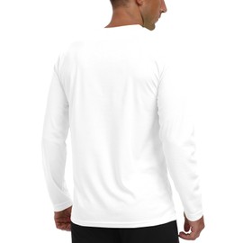 Long Sleeve Shirts for Men UPF 50+ UV Protection Rash Guard Fishing Shirts Moisture Wicking Quick Dry Sun Shirts HH2410 White M