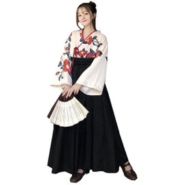 Taisho Roman, Hakama, Kimono, Girl, Oiran, Yukata, Cosplay, Cute, Retro Style, Floral Pattern, Lolita, Summer Festival, One Size Fits All