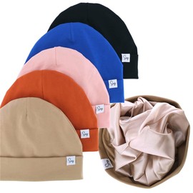 Sugarmelon Jersey Beanie Silky Satin Lined Hat Bonnet for Newborn Baby Boys Girls Toddler Infant Little Kids Beanies Caps(6M-3T,006 Cott Khaki)