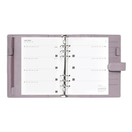 Filofax Norfolk Organizer, Pocket Size, Taupe - Soft, Full-Grain Leather, Six Rings, Week-to-View Calendar Diary, Multilingual, 2025 (C022641-25)