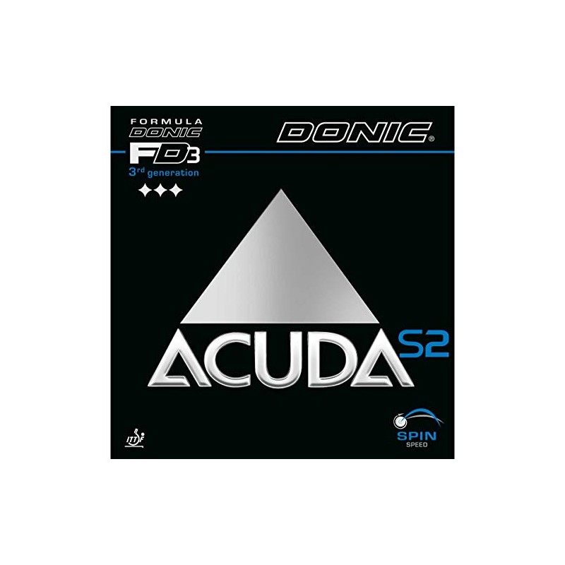 Donic Acuda S2 Table Tennis Rubber (Black, 1.8 mm)
