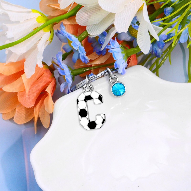 Casxyue Football Keychain Letter Keychain For Women Girls Man Boys