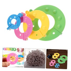 TEHAUX Pompom Makers Set Craft Pompoms 4 Sizes Fluff Ball Makers Diy Craft Kit Abs Pom Resin 8 Pieces Random Color