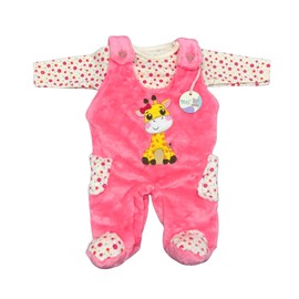Jumper Overol Jirafa Acolchado Ropa De Bebé Niño Y Niña 0 A 3 Meses Gabardina Con Playera Para Frío (Coral, 3 meses)