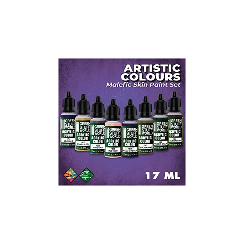 Green Stuff World Metallic Paints Set - Malefic Skin