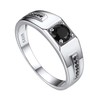 Suplight Sterling Silver Rings for Men Cubic Zirconia Eternity Band
