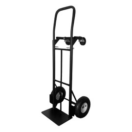 Olympia Tools 800 Lb Steel Convertible Hand Truck with 10" Pneumatic Wheels for Home and Office Use