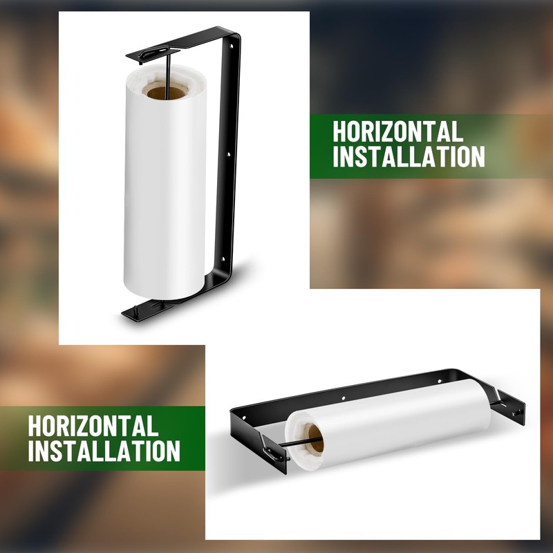 Otoolling Stainless Steel Produce Bag Roll Holder Wall Mount Plastic