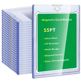 24 Pack 55pt Magnetic Trading Card Holder Hard Card Case with UV Resistant for Cards