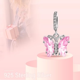 MITSOKU Charms Cartoon Lion Duck Donkey Bear Butterfly Love Heart 925 Sterling Silver Pendant Beads for Bracelets and Necklaces Jewellery Gifts for Women, Cubic Zirconia, Cubic Zirconia
