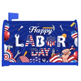 Inisajace Labor Day Mailbox Covers, Happy Labor Day Magnetic Mailbox Covers Standard Size 18" X 21", American Holiday Patriotic Decor for Home Yard Outdoor Garden Party Supplies