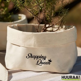Huuraa Organiser Shopping Queen Gift 3 Litre Medium Canvas Cotton Shopping Queen Gift Idea