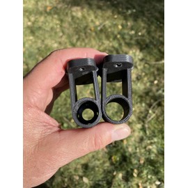 USA Tiki Torch Deck or Fence Mount fits Both 3/4" & 1" Outside Diameter Pole - 2 Sets - Black