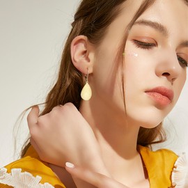 ALEXCRAFT Leaveback Drop Earrings Gold Silver 925 Hanging Hoop Earrings Women's Small Silver Dangle Earrings for Women Girlfriend Mum, Brass