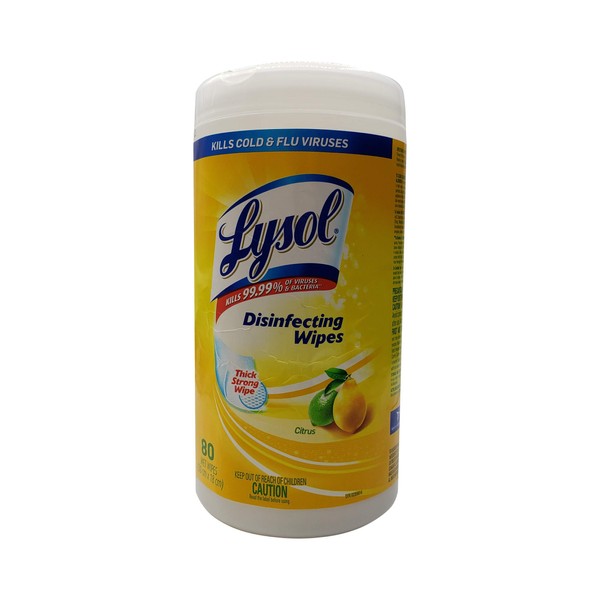 Lysol Disinfecting Cleaning Wipe, 8" x 7", White