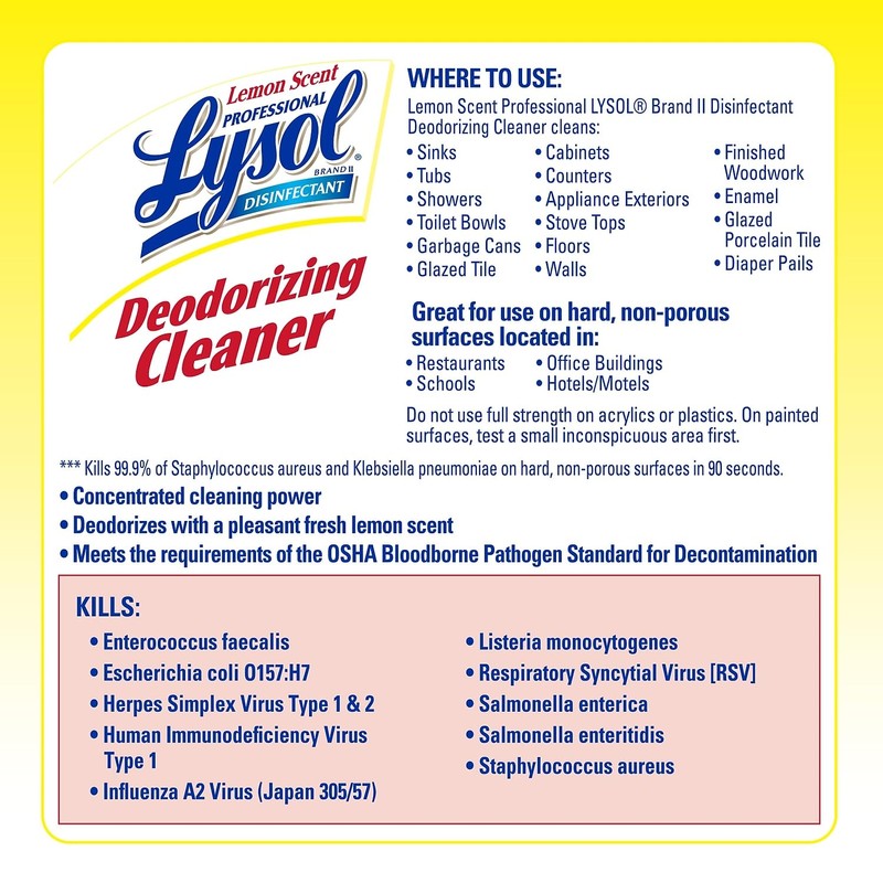Professional LYSOL Brand Disinfectant Deodorizing Cleaner Concentrate, 1 gal Bottle,