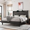 Einhomn Queen Size Upholstered Bed Frame with Charging Station, Platform