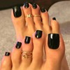 Artquee 28pcs Solid Black Press on Toenails Short Fake Toe