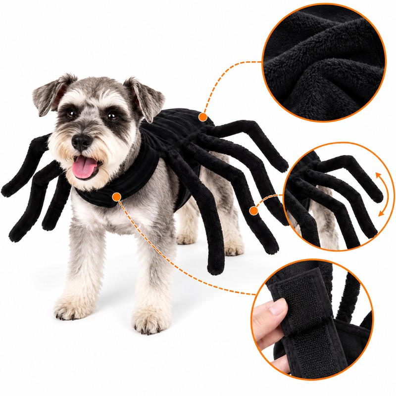Halloween Spider Pet Costume for Cats & Dogs – Funny