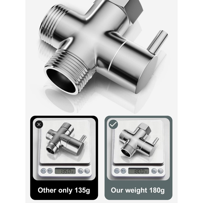 Bidet T Valve Adapter for Bidet with Shut-off Value for