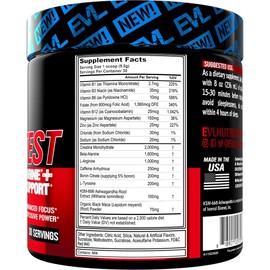 Evlution Nutrition ENGN Test - Intense Pre-Workout with Creatine - Test Support Formula - Pre-Workout Powder for Lasting Energy & Focus - with Beta-Alanine & Caffeine - 30 Servings - Fruit Punch