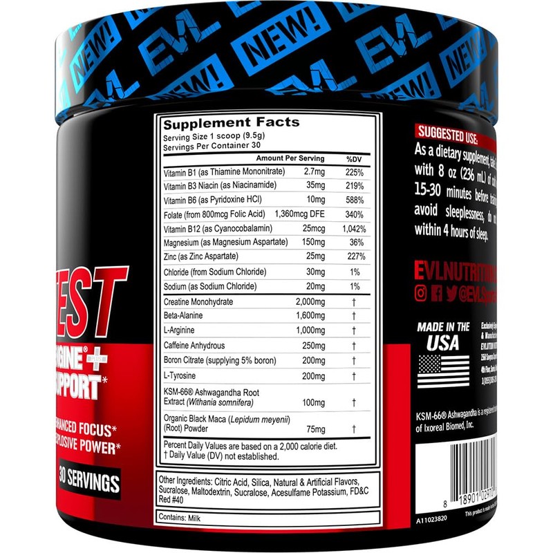 Evlution Nutrition ENGN Test - Intense Pre-Workout with Creatine -