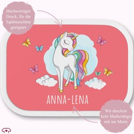 Lunch Box Children's Campus for Mepal - Unicorn Butterflies - 750 ml - Pink - Lunch Box Girls School Preschool Children Gifts Unicorn Butterflies Lunch Box Children's Lunch Boxes Nursery