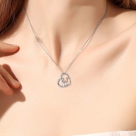 YFN Schwestern Halskette 925 Sterling Silber Beste Freundin Anhänger Immer meine Schwester für immer mein Freund Schmuck Herz Geschenke für Damen Mädchen